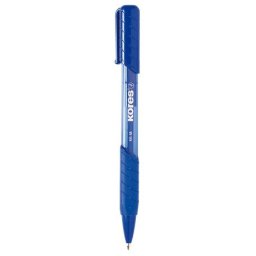 KORES Golyóstoll, 1,0 mm, nyomógombos, háromszögletű, KORES "K6-M", kék