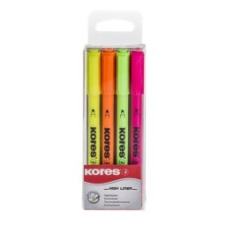 KORES Szövegkiemelő készlet, 0,5-3,5 mm, KORES, 4 különböző szín
