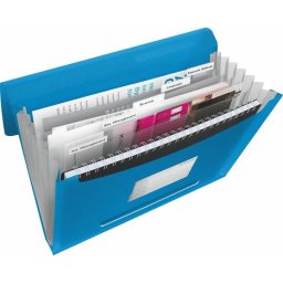 ESSELTE Harmonikamappa, A4, PP, 6 rekeszes, ESSELTE "Vivida", kék