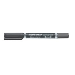 STAEDTLER Alkoholos marker, 0,6/1,5 mm, kúpos, kétvégű, STAEDTLER "Lumocolor(R) duo 348", fekete