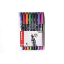 STABILO Alkoholos marker készlet, 0,4 mm, STABILO "OHPen S", 8 különböző szín