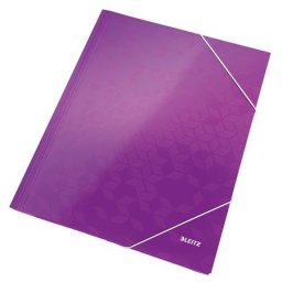 LEITZ Gumis mappa, 15 mm, karton, A4, LEITZ "Wow", lila