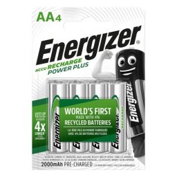 ENERGIZER Tölthető elem, AA ceruza, 4x2000 mAh, ENERGIZER "Power Plus"