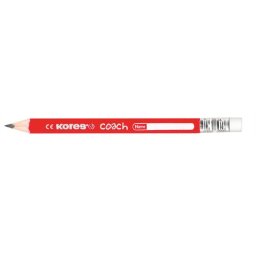 KORES Grafitceruza radírral, HB, háromszögletű, jumbo, KORES "Coach"