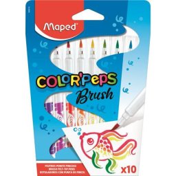 MAPED Filctoll készlet, kimosható, ecsetjellegű, MAPED "Color 'Peps Brush", 10 különböző szín