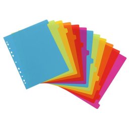 VIQUEL Regiszter, műanyag, A4 Maxi, 12 részes, VIQUEL, "Happy Fluo", színes