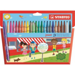 STABILO Filctoll készlet, 2 mm, STABILO "Power", 24 különböző szín
