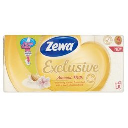 ZEWA Toalettpapír, 4 rétegű, kistekercses, 8 tekercs, ZEWA "Exclusive", almond blossom