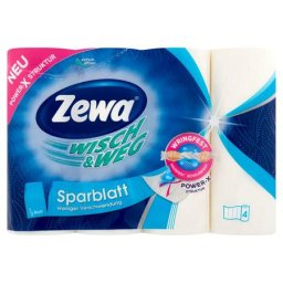 ZEWA Háztartási papírtörlő, 2 rétegű, 4 tekercses, ZEWA "Wisch&Weg sparblatt"