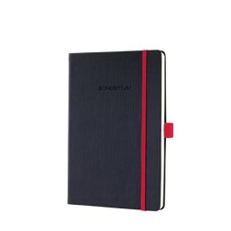 SIGEL Jegyzetfüzet, exkluzív, A5, kockás, 97 lap, keményfedeles, SIGEL "Conceptum Red Edition", fekete-piros