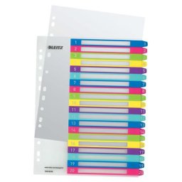 LEITZ Regiszter, műanyag, A4 Maxi, 1-20, LEITZ "Wow"