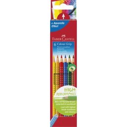 FABER-CASTELL Színes ceruza készlet, háromszögletű, FABER-CASTELL "Grip 2001", 6 különböző szín