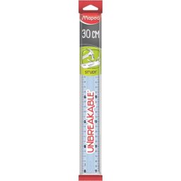 MAPED Vonalzó, műanyag, törhetetlen, 30 cm, MAPED "Study Unbreakable", vegyes színek