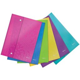 LEITZ Irattartó tasak, A4, PP, patentos, LEITZ "Wow", vegyes színek