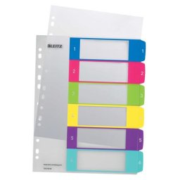 LEITZ Regiszter, műanyag, A4 Maxi, 1-6, LEITZ "Wow"