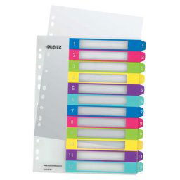 LEITZ Regiszter, műanyag, A4 Maxi, 1-12, LEITZ "Wow"