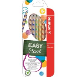 STABILO Színes ceruza készlet, háromszögletű, balkezes, STABILO "EasyColours", 6 különböző szín