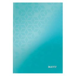 LEITZ Beíró, A5, kockás, 80 lap, keményfedeles, LEITZ "Wow", jégkék