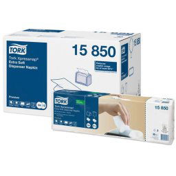 TORK Szalvéta, adagolós, 2 rétegű, 21,3x16,5 cm, N4 rendszer, Premium, TORK "Xpressnap Extra Soft", fehér