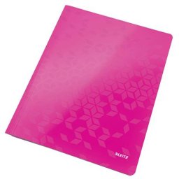 LEITZ Gyorsfűző, laminált karton, A4, LEITZ "Wow", rózsaszín