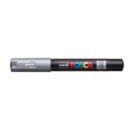 UNI Dekormarker, 0,7-1,0 mm, UNI "Posca PC-1M", ezüst