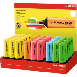 STABILO Szövegkiemelő display, 2-5 mm, STABILO "BOSS", vegyes színek
