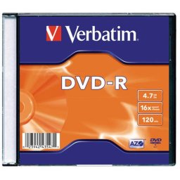 VERBATIM DVD-R lemez, AZO, 4,7GB, 16x, 1 db, vékony tok, VERBATIM