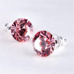 ART CRYSTELLA Fülbevaló, rózsaszín SWAROVSKI(R) kristállyal, 8mm, ART CRYSTELLA(R)