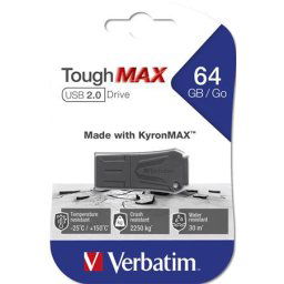 VERBATIM Pendrive, 64GB, USB 2.0, extra ellenálló, VERBATIM "ToughMAX", fekete