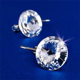 ART CRYSTELLA Fülbevaló, francia kapcsos, natúr fehér, SWAROVSKI(R) kristállyal, 12 mm, ART CRYSTELLA(R)