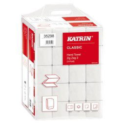 KATRIN Kéztörlő, Z hajtogatott, 2 rétegű, 200 lap, KATRIN, fehér