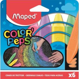 MAPED Aszfaltkréta, MAPED "Color'Peps", 6 különböző szín