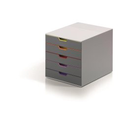 DURABLE Irattároló, műanyag, 5 fiókos, DURABLE "VARICOLOR(R) 5", szürke