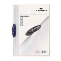 DURABLE Gyorsfűző, klipes, A4, DURABLE "Swingclip(R) 30", sötétkék
