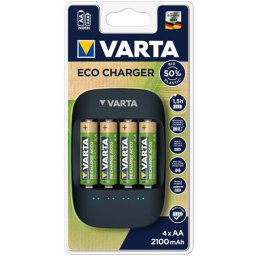 VARTA Elemtöltő, AA ceruza/AAA mikro, 4x2100 mAh, VARTA"ECO"