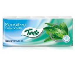 TENTO Papír zsebkendő, 3 rétegű, 10x10 db, TENTO "Family", eukaliptuszolaj