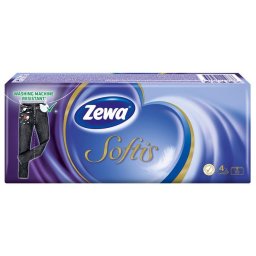 ZEWA Papír zsebkendő, 4 rétegű, 10x9 db, ZEWA "Softis", classic