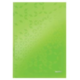 LEITZ Beíró, A4, vonalas, 80 lap, keményfedeles, LEITZ "Wow", zöld