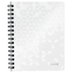 LEITZ Spirálfüzet, A5, kockás, 80 lap, LEITZ "Wow", fehér