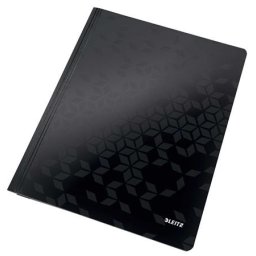 LEITZ Gyorsfűző, laminált karton, A4, LEITZ "Wow", fekete