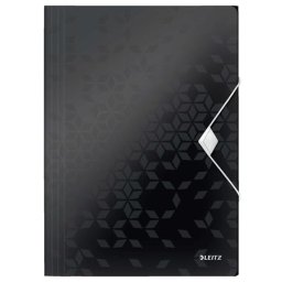 LEITZ Gumis mappa, PP, A4, LEITZ "Wow", fekete
