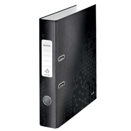 LEITZ Iratrendező, 52 mm, A4, karton, LEITZ "180 Wow", fekete