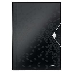 LEITZ Harmonikamappa, A4, PP, 6 rekeszes, LEITZ "Wow", fekete