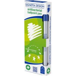 ICO Golyóstoll, 0,7 mm, kupakos, antibakteriális, ICO "Signetta", kék
