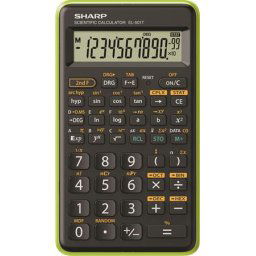 SHARP Számológép, tudományos, 146 funkció, SHARP "EL-501TBGR", fekete-zöld