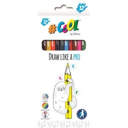 COOL BY VICTORIA Színes ceruza készlet, háromszögletű, COOL BY VICTORIA, 12 különböző szín