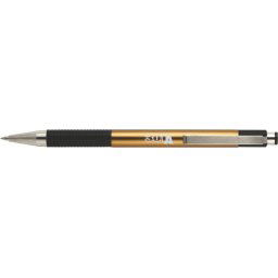 ZEBRA Golyóstoll, 0,24 mm, nyomógombos, arany színű tolltest, ZEBRA "F-301 A", kék