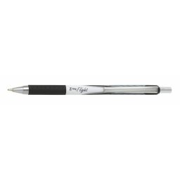 ZEBRA Golyóstoll, 0,34 mm, nyomógombos, ZEBRA "Z-Grip Flight", fekete
