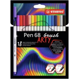 STABILO Ecsetirón készlet, STABILO "Pen 68 brush ARTY", 18 különböző szín