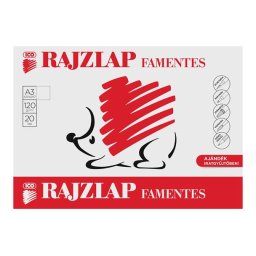 ICO Rajzlap, famentes, A3, 120 g/m2, ICO "Süni"